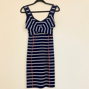 Jessica Simpson bodycon navy & white striped dress